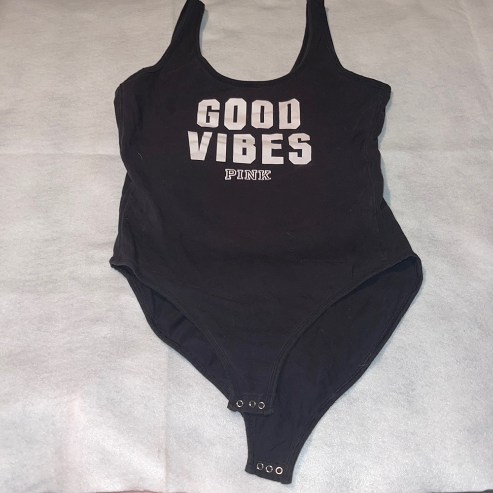 Pink bodysuit large good vibes